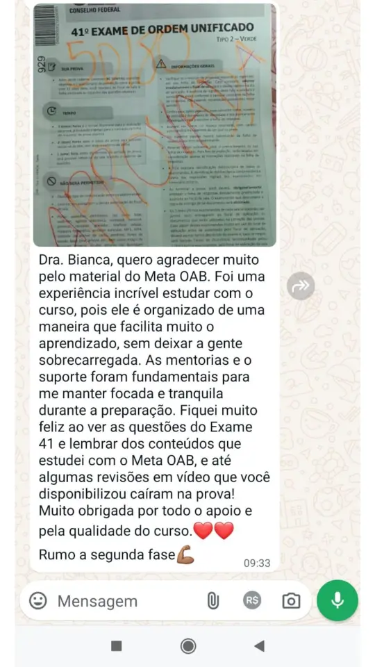 21. Estefany Sulamita - Aprovada 50 pontos Exame 41 - Meta OAB 2 depoimento